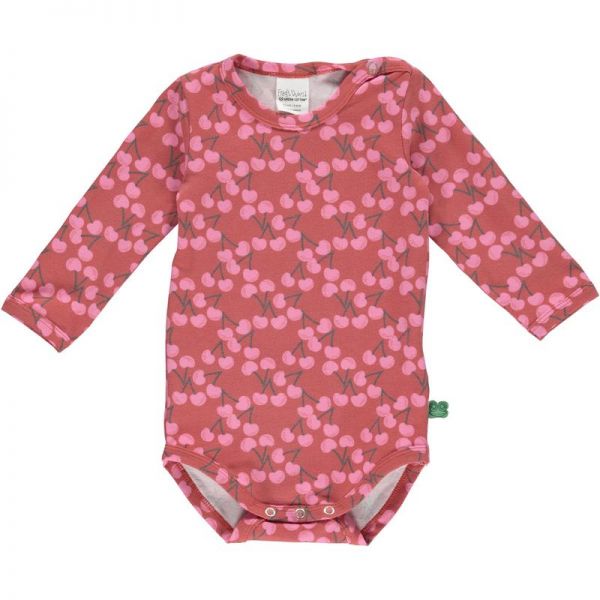 "Green Cotton" Langarm-Body Kirsche