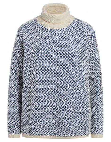 "Green Life" Struktur-Pullover blau