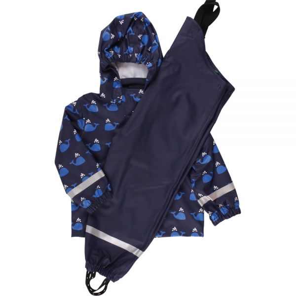 "Green Cotton" Regenkombi Delphin blau