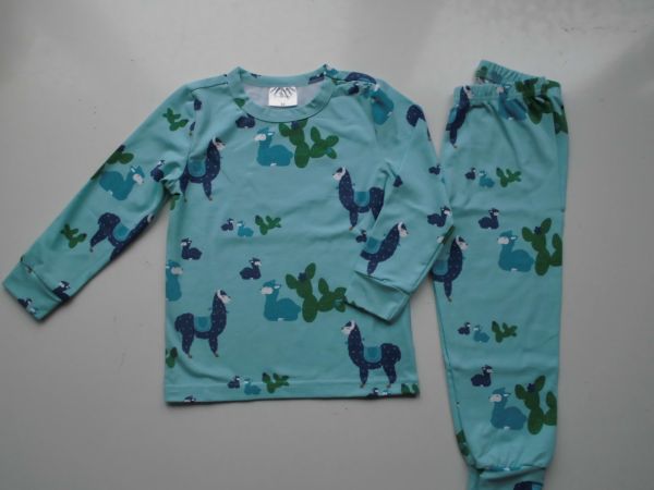"Green Cotton" Schlafanzug Lama