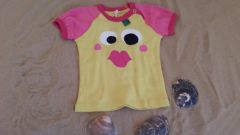 Green Cotton T-Shirt gelb-pink 0801